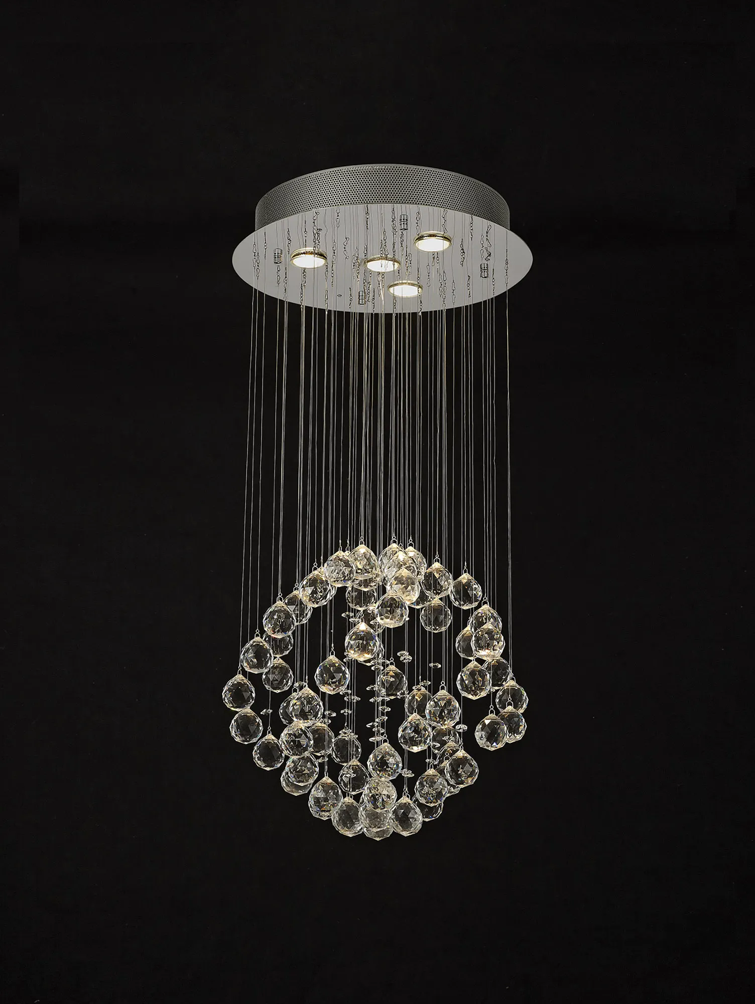 Colorado Crystal Ceiling Lights Diyas Spherical Crystal Fittings